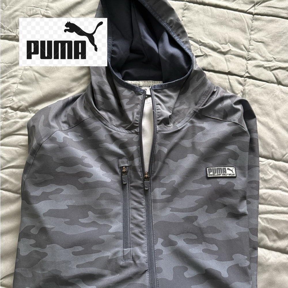 PUMA Men's Dark Blue Camo Golf Jacket